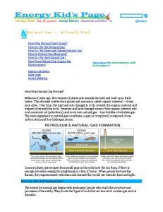 Nonrenewable Energy - Natural Gas