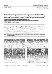 Nonvolatile memory devices based on organic field ... - Springer Link