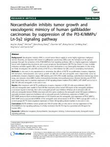 Norcantharidin inhibits tumor growth and ... - BioMedSearch