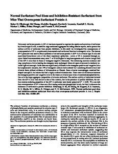 Normal Surfactant Pool Sizes and Inhibition-Resistant ... - ATS Journals