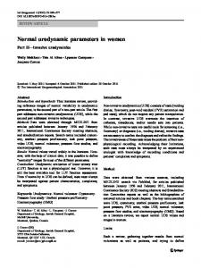 Normal urodynamic parameters in women