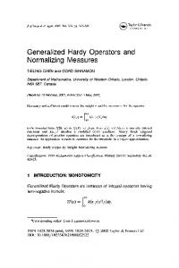 Normalizing Measures - EMIS