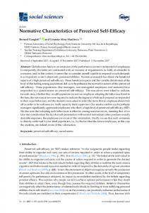 Normative Characteristics of Perceived Self-Efficacy - MDPI