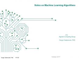 Notes on Machine Learning Algorithms