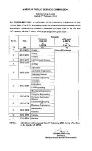 NOTIFICATION - Manipur Public Service Commission