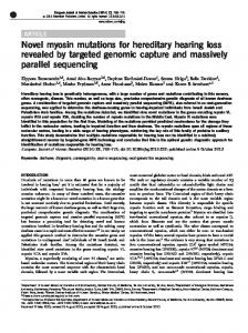 Novel myosin mutations for hereditary hearing loss revealed ... - Nature