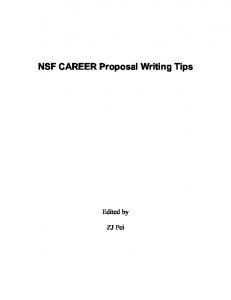 NSF CAREER Proposal Writing Tips