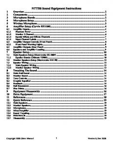 NTTDS Sound Equipment Setup Instructions