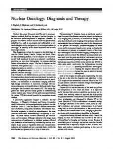 Nuclear Oncology: Diagnosis and Therapy - Journal of Nuclear Medicine