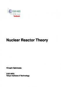 Nuclear Reactor Theory