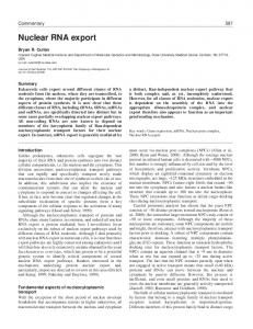 Nuclear RNA export - CiteSeerX