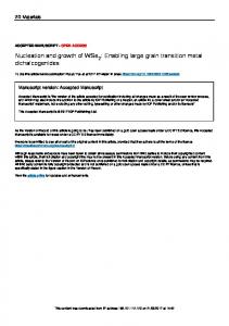 Nucleation and growth of WSe2: Enabling large grain