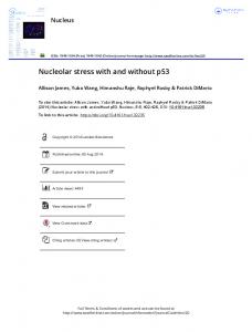 Nucleolar stress with and without p53