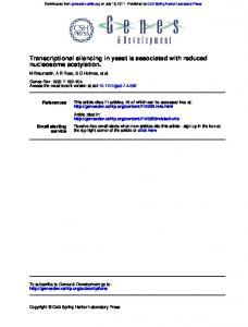 nucleosome acetylation. Transcriptional silencing in