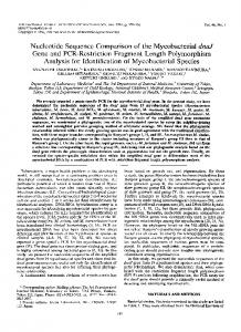 Nucleotide Sequence Comparison of the ... - Semantic Scholar