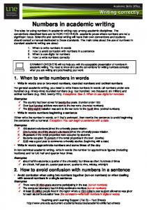 Numbers in academic writing