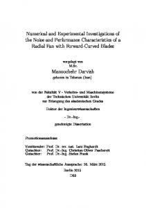Numerical and Experimental Investigations of the ...
