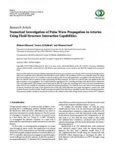 Numerical Investigation of Pulse Wave Propagation in Arteries Using ...