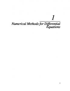 Numerical Methods for Differential Equations