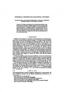 NUMERICAL METHODS FOR FRACTIONAL