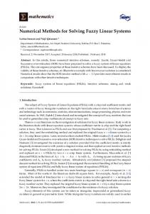 Numerical Methods for Solving Fuzzy Linear Systems - MDPI