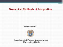 Numerical Methods of Integration