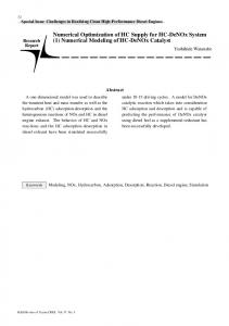 Numerical Optimization of HC Supply for HC-DeNOx System (1 ...