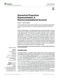 Numerical Proportion Representation: A