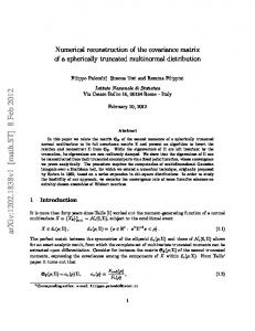 Numerical reconstruction of the covariance matrix of a spherically