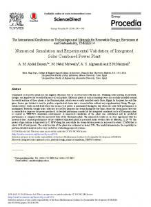 Numerical Simulation and Experimental Validation of ... - CyberLeninka