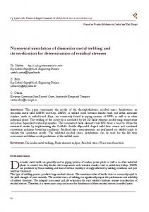 Numerical simulation of dissimilar metal welding ... - Neutronsources.org