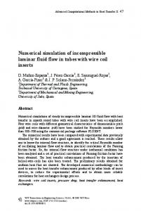 Numerical simulation of incompressible laminar fluid flow ... - WIT Press