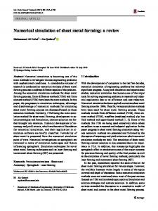 Numerical simulation of sheet metal forming: a review - Springer Link