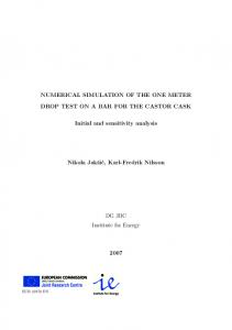 NUMERICAL SIMULATION OF THE ONE METER DROP TEST ON A ...