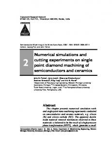 Numerical simulations and cutting experiments on single point ...