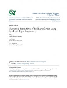 Numerical Simulations of Soil Liquefaction using ... - Scholars' Mine