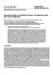 Numerical solution of chemically reactive non-Newtonian fluid flow ...