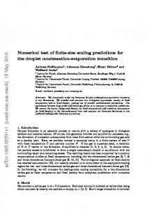 Numerical test of finite-size scaling predictions for the droplet ...