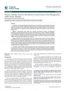 Nurses' Attitude, Practice and Barriers toward Cancer Pain ...