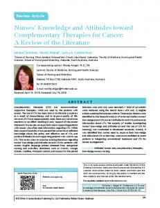 Nurses' Knowledge and Attitudes toward ... - Semantic Scholar