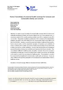 Nurses' knowledge of universal health coverage