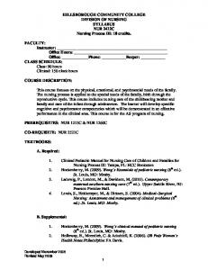 Nursing Process III Syllabus - Hillsborough Community College