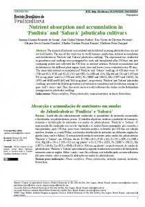 Nutrient absorption and accumulation in - SciELO