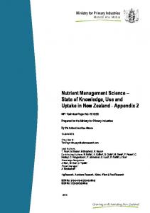 Nutrient Management Science