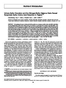 Nutrient Metabolism