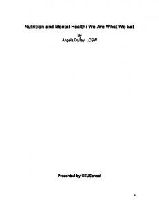 Nutrition and Mental Health - CEUSchool