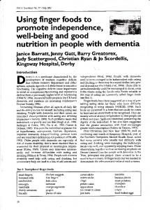 nutrition in people with dementia