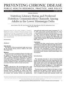 Nutrition Literacy Status and Preferred Nutrition Communication ...