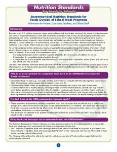 Nutrition Standards for Foods in Schools: Parents, Guardians ...