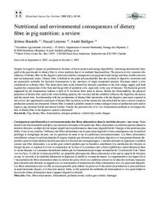 Nutritional and environmental consequences of dietary fibre in pig